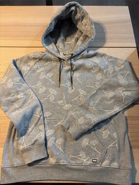 Helly Hansen Grey Crewneck Hoodie with White Botanical Print